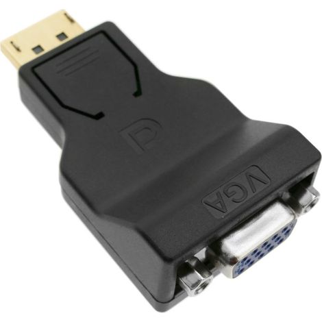1 adaptateur DisplayPort mâle vers VGA femelle, compact, sans alimentation externe, compatible DisplayPort 1.1, résolution jusqu'à 1920x1200 (1/5)