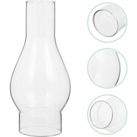 Abat-jour en Verre Transparent pour Lampe à Huile, Cheminée en Verre de Lampe à Pétrole, Abat-jour pour Lampe Kérosène, Accessoires Remplaçables (Size : Small)