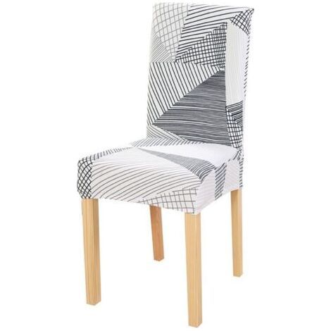 4pcs Printed Elastic Chair Cover Dining Room Chair Cover Home Hotel Office Four Seasons Mocha (1/4)