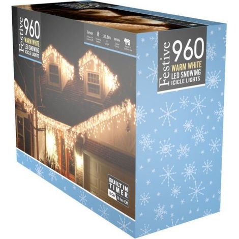 Outdoor Christmas Lights - Warm White - 960 LED Lights (P036800)