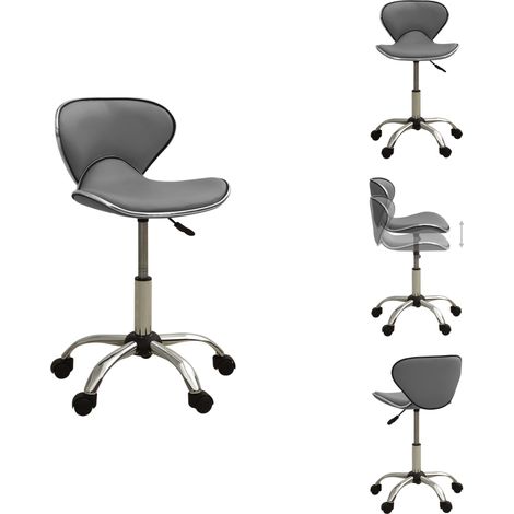 Chaise de bureau Gris Similicuir - Chaise De Bureau - Chaise Ergonomique - Chaise Cuir Synthétique - Simuliicur - Fauteuil De Bureau (1/5)