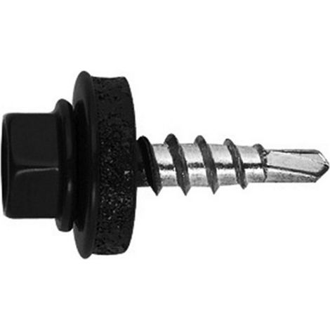 Caja de 250 - Tornillo autorroscante acero-madera RAL 9011 - Negro 4,8 x 28 P14 9011 - Caja de 250