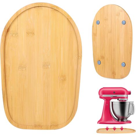 Tappetino scorrevole in bambù compatibile con KitchenAid per supporto mixer scorrevole per KitchenAid Stand Mixer (34X21 cm) (1/5)