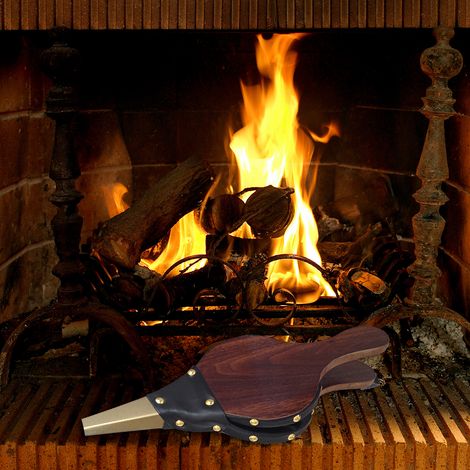 [JAMAIS UTILISÉ]Soufflet de cheminée manuel 1 pièce pour barbecue, camping et grillades en extérieur. Pompe à soufflet manuelle pour cheminée d'intérieur avec sangle de suspension. Petit modèle. (1/2)