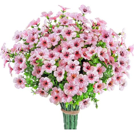 Fleurs artificielles d'extérieur, lot de 10 fleurs décoratives en plastique, résistantes aux UV-AquaForge (1/5)