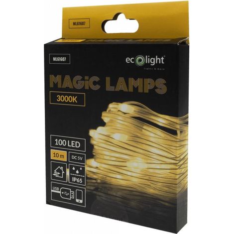 LUCI MAGICHE 100 LED 3000K 10M DC5V                                                                      - Luce CALDA