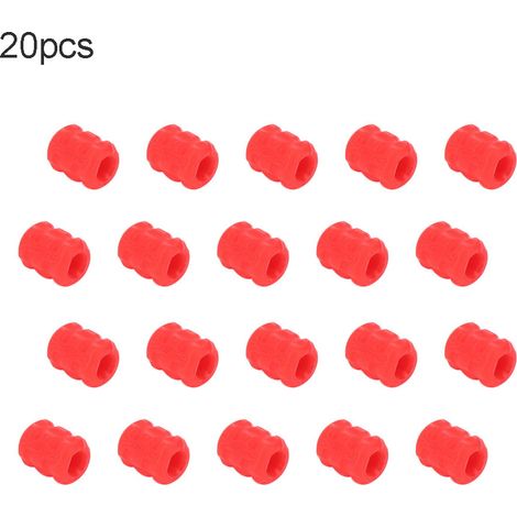 20PCS Protège-Cadre Silicone RC121 pour VTT, Manchon Anti-Abrasion Tubes de Frein et Câbles Rouge (1/5)