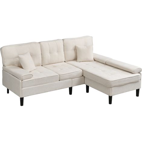 Sofá esquinero modular en chenilla de 3 plazas con chaise longue móvil 195 cm MODENUIT (1/5)