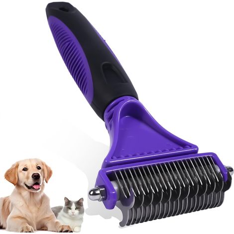 Fellpflegebürste für Haustiere, doppelseitiger Kamm für Hunde und Katzen, professionelle Bürste zum Entwirren des Fells und Entfernen von Knoten (1/5)