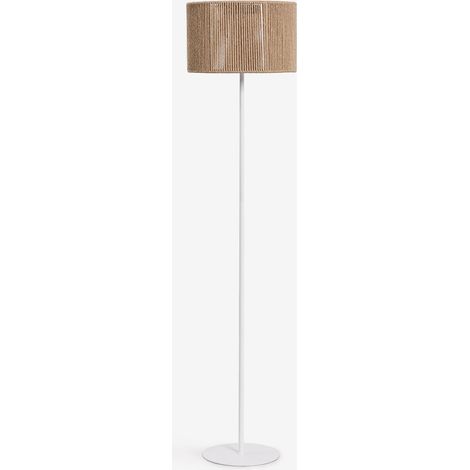 SKLUM Kabellose LED-Solar-Stehlampe für den Außenbereich aus Eisen und geflochtener Schnur Krabi Mattweiß (1/5)