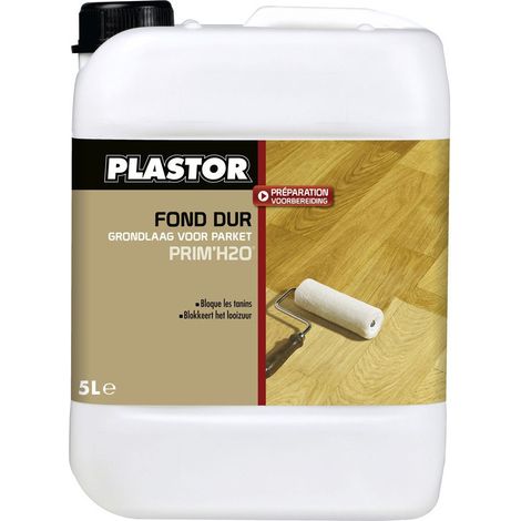 Plastor – Fond dur anti-tanins pour bois tanniques 5L – Préparation avant vitrification – Application rapide 1 à 2h – Compatible phase aqueuse