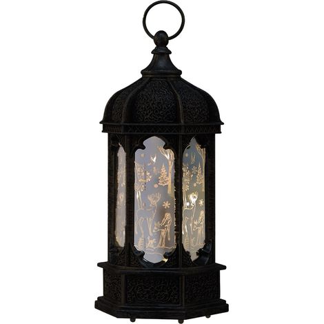 Lanterne De Noël - Veilleuse À LED Avec Paillettes En Suspension - Décoration De Bureau Et Intérieur - 1 Pièce (1/2)