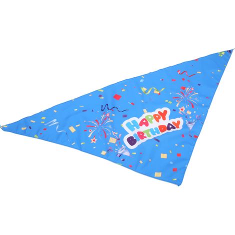 Bandana triangulaire en coton pour animaux de compagnie, bandana respirant pour bave, accessoire idéal pour l'anniversaire de votre chien, ruban bleu, taille unique (1/5)