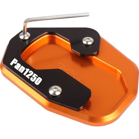 (Orange) Compatible avec Harley PAN AMERICA 1250 RA1250 S ADV 2020-2024 : béquille latérale CNC, extension de support, plaque de fixation agrandie, maxpower (1/4)