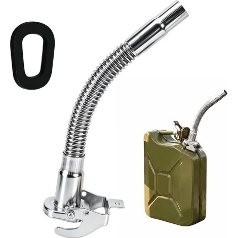 Bidon de remplissage pour bidon d'essence de 5, 10 et 20 l, pour voiture, camion, bateau, moto (argent) (1/5)