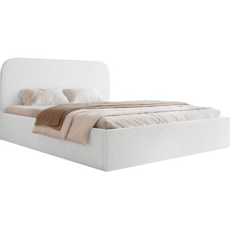 Selsey Sonvivo - Polsterbett 180x200 mit Bettkasten, Bouclé, weiß (1/5)