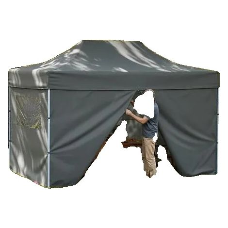 Carpa plegable para fiestas, resistente a los rayos UV, diseño impermeable, GRIS (1/2)