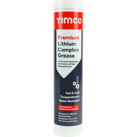 TIMCO Premium Lithium Complex Grease, High Pressure, Very High Temperature Red Grease Cartridge - 400g
