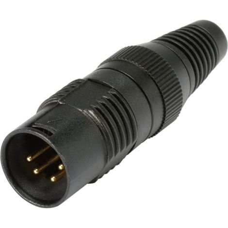 Hicon HI-X4CM-G XLR-Steckverbinder Stecker, gerade Polzahl: 4 Schwarz 1 St.