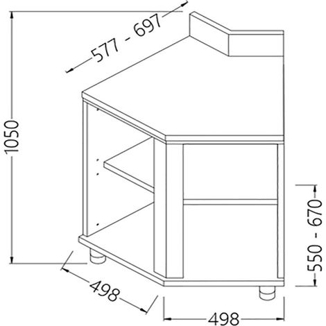Angle arrière neutre - ouvert 45° avec dosseret - Diamond