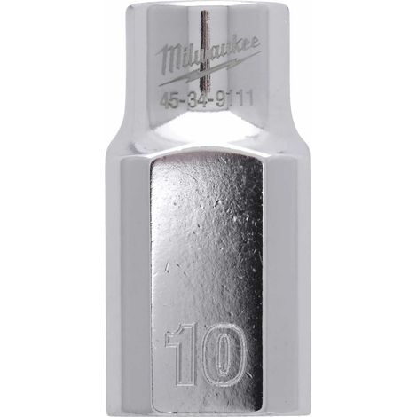 Milwaukee 4932480008 Kurzer Steckschlüssel, 1/2" Antrieb, 10mm Größe (1/2)