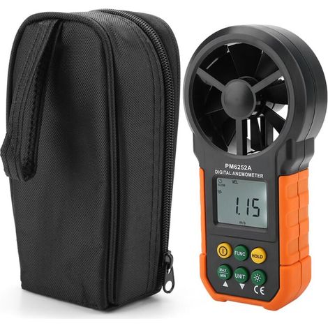 PEAKMETER PM6252A Anémomètre de Mesure du Débit d'Air Professionnel,Compteur de Vitesse du Vent Numérique Portable,avec Indicateur de Batterie Faible (1/4)