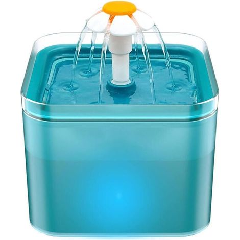 Enowelir Fontaine à Eau pour Chat Ultra Silencieuse avec Filtration LED 2 Litres Trois Modes d'Eau Courante (1/4)