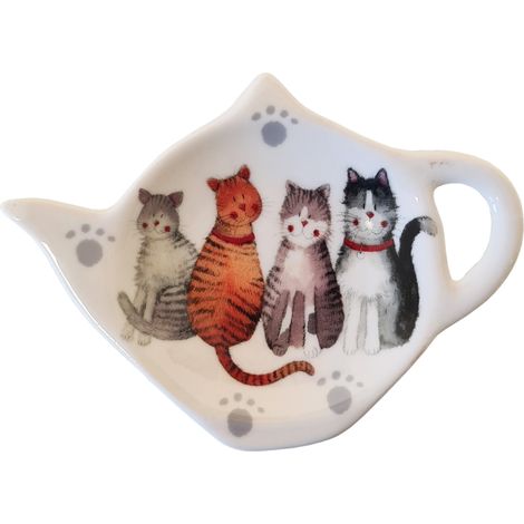Coupelle pour sachets de thé en porcelaine - Chats - Alex Clark (1/2)