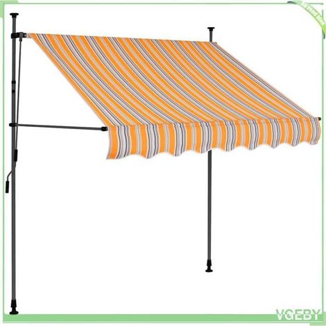 Auvent rétractable - FAFEICY - 145848 - Largeur 100 cm - Manivelle manuelle - LEDs solaires (1/5)