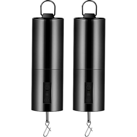 Lot de 2 carillons éoliens rotatifs noirs - Décoration de cour - Moteur à suspendre - Multifonction - Pour suspendre la cour - Éoliennes noires d'extérieur (1/5)
