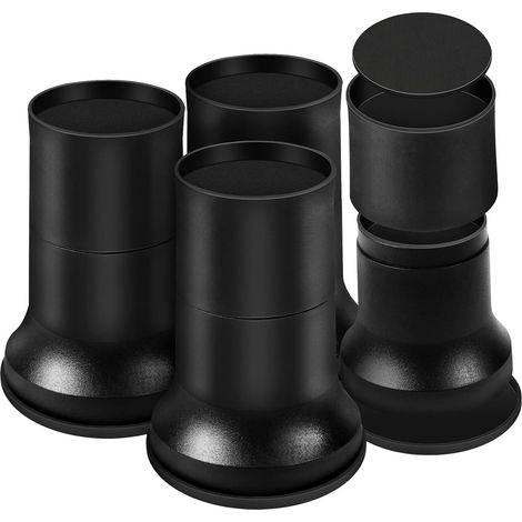 Bed Foot Riser Furniture Riser Bed Raiser Foot Riser Height 5.5 cm or 10 cm or 15.5 cm (4 Pairs, Black) (1/5)