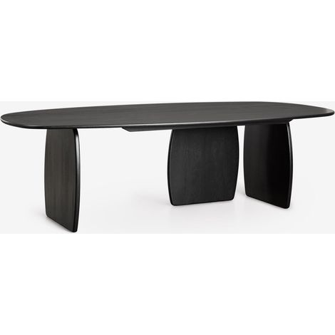 SKLUM Ovaler Esstisch 260x120 cm aus Agathe-Mangoholz              Schlichtes Schwarz                     