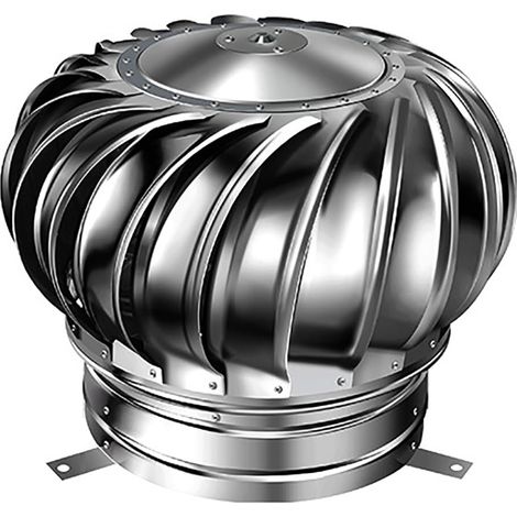Ventilador de techo tipo turbina: tapa de escape no eléctrica de acero inoxidable de 10 cm – tapa giratoria silenciosa para conductos, fábricas, granjas, hogares y ventilación de techos. (1/5)