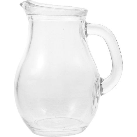 Pichet à lait en verre avec anse, petit pichet transparent pour le lait, le café ou le vin. (1/3)