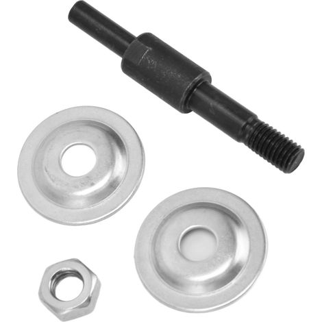 Adaptateur mandrin perceuse tige 8mm queue ronde kit transformation meule sur tige acier inox carbone 1 mandrin 1 ecrou 2 rondelles (1/5)