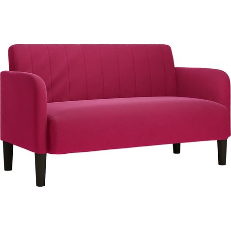 Canapé Sofa causeuse rouge bordeaux 109 cm velours (1/5)