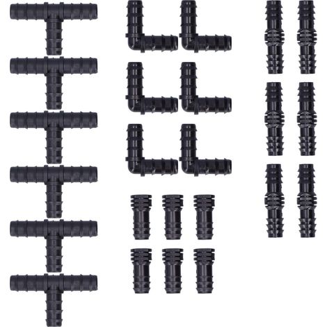 Kit di raccordi per irrigazione a goccia da 24 pezzi – tubo da 1/2" – serra, patio, fiori, agricoltura