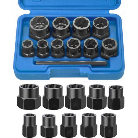 JOMAFA - JUEGO DE VASOS LARGOS PARA SACAR Y EXTRAER TUERCAS DAÑADAS REDONDEADAS, OXIDADAS Y DE SEGURIDAD, 9 A 19 mm (VASOS TWIST LARGOS) (1/5)