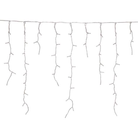 Rideau lumineux stalactite d'extérieur 2 m 120 LED blanc froid 8 fonctions avec minuteur à piles - Feeric lights & christmas (1/5)