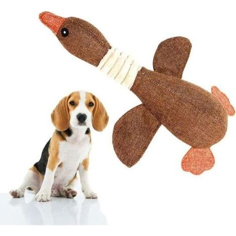 Jouets couineurs pour chiens de petite et moyenne taille, jouets en peluche douce pour chiens, jouets de nettoyage et d'entraînement des dents pour chiots (marron) (1/4)