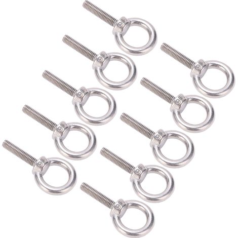 10 boulons à œil en acier inoxydable 304, vis de fixation pour anneau de levage M6x25 (1/5)