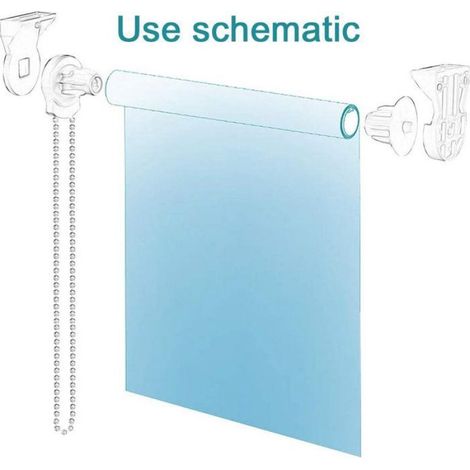 Kit fixation stores enrouleurs 25 mm avec supports plastique, chaînette, clips sécurité enfant - blanc (1/5)