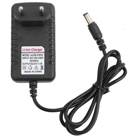 Adaptateur Chargeur Batterie Lithium - 21 V 1 A - Prise UE - Entrée 100-240 V - Connecteur 5,5 x 2,5 mm - 1 Pièce (1/5)