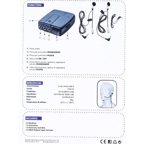 Eosnow Oreillette pour moto, appareil de communication casque vers communicateur, système de Communication bidirectionnel, écouteurs + micro