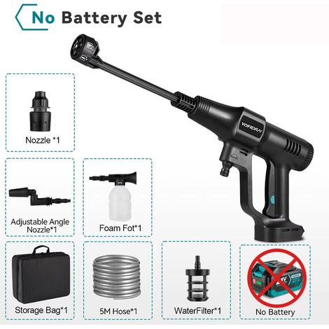 Pulvérisateur haute pression 200 bars avec réservoir – Nettoyeur électrique extérieur, compatible Makita 21V – Version Style 1 (1/5)