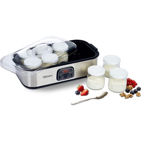 Yaourtière Électrique Triomph ETF2151 avec 8 Pots de 180ml, Automatique Yaourtière avec Écran Numérique, Thermostat Réglable