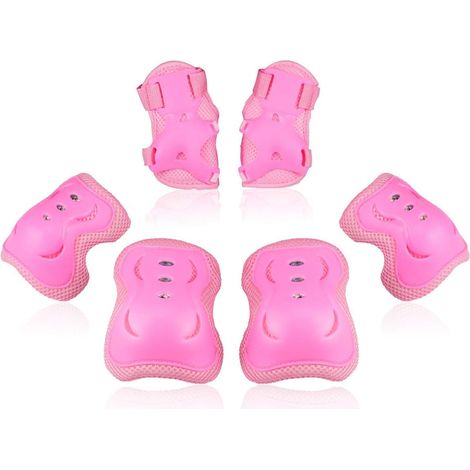 Genouillères et coudières pour enfants et adolescents, ensemble de protections pour le patinage à roulettes, le cyclisme, le BMX, le skateboard et la trottinette en ligne, rose (1/4)