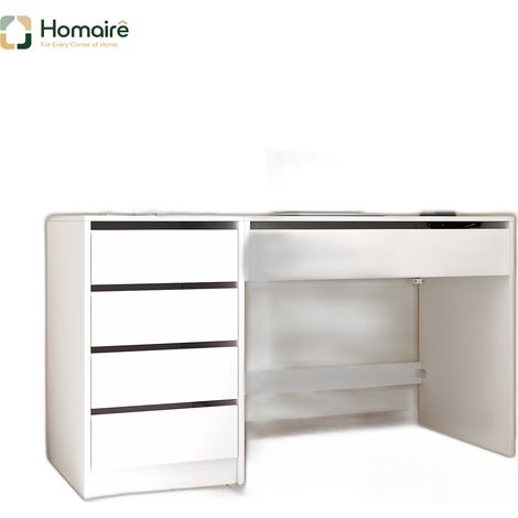 Mobilier de bureau blanc avec rangement en tissu 120 x 50 cm HOMAIRE (1/5)