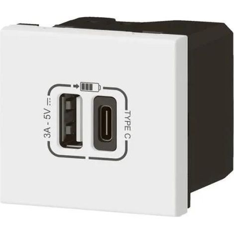 Legrand Enchufe USB moderno blanco doble puerto 3A 15W