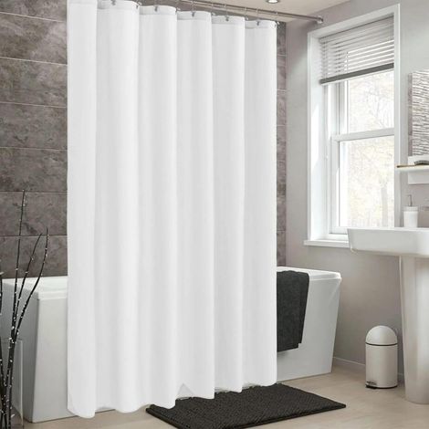 1 Rideau Douche, Tissu Polyester Imperméable, Anti Moisissure, Lavable, Pour Salle De Bain Avec 12 Crochets (1/5)